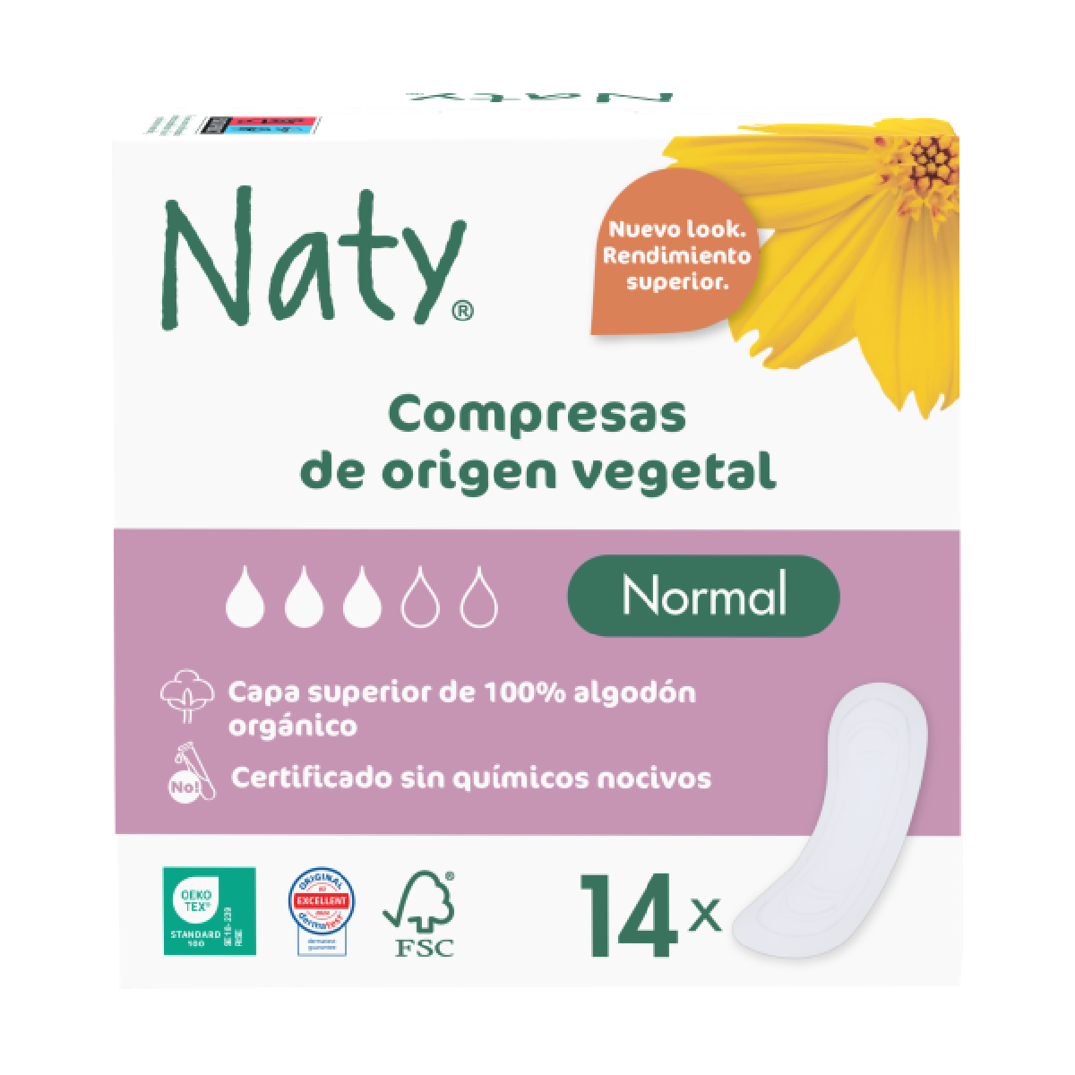 Normal Naty wingless sanitary pads 14 pcs