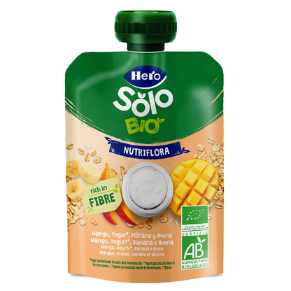 Nutri Flora mango, yoghurt, oat and banana pouch 100 g Hero Solo