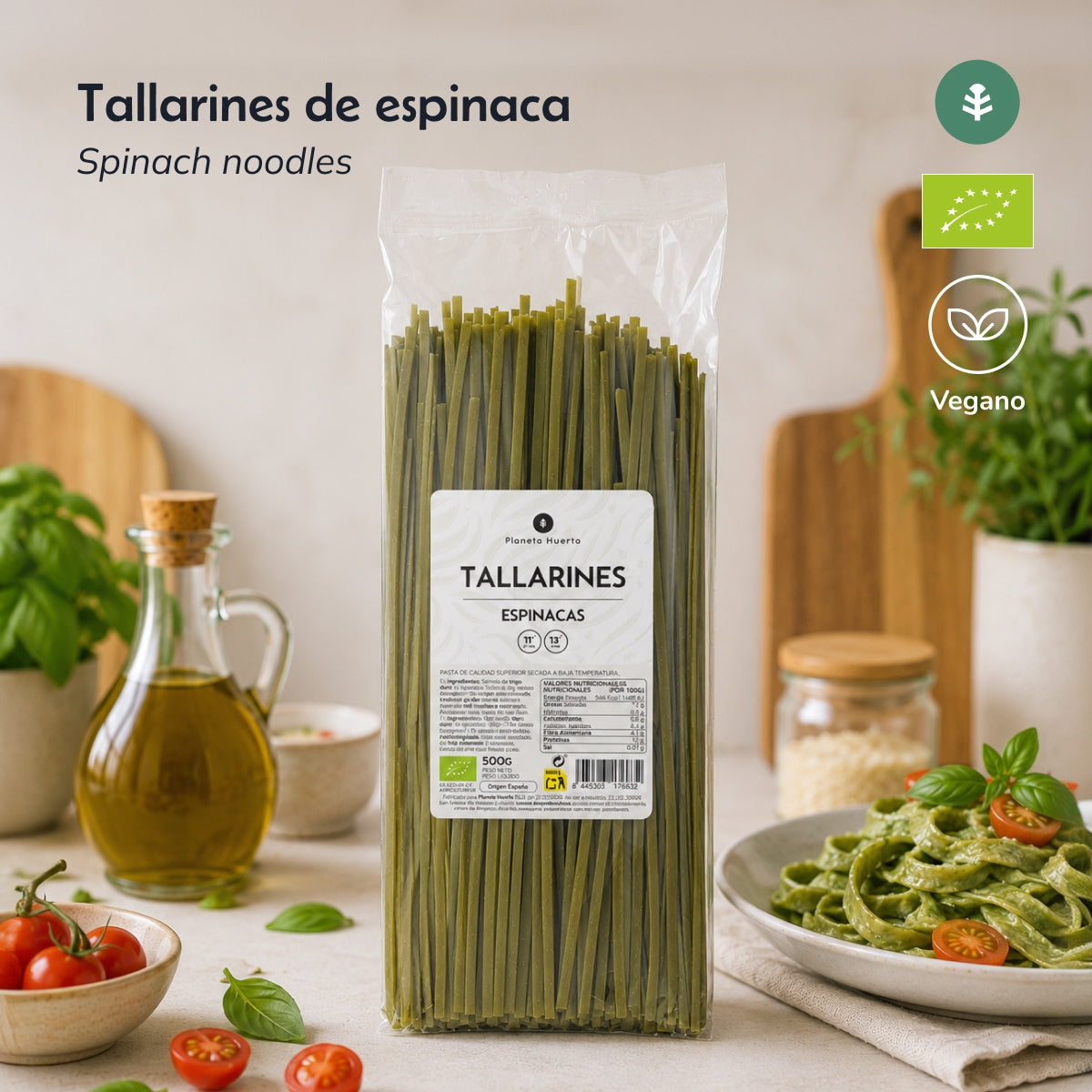 Spinach tagliatelle ECO Planeta Huerto 500gr