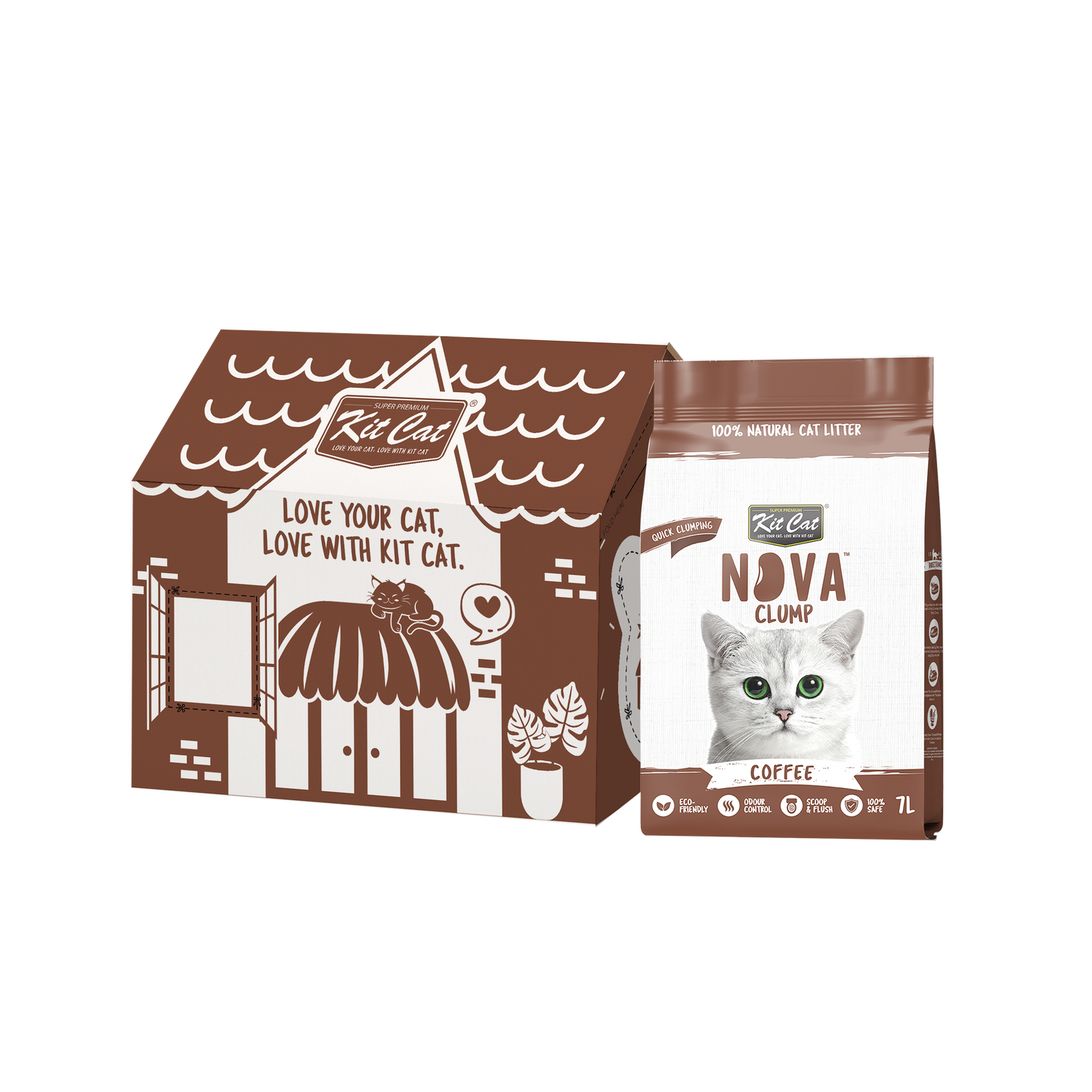 Eco SoyaClump Cat Litter Kit - Coffee 7 L Cat litter