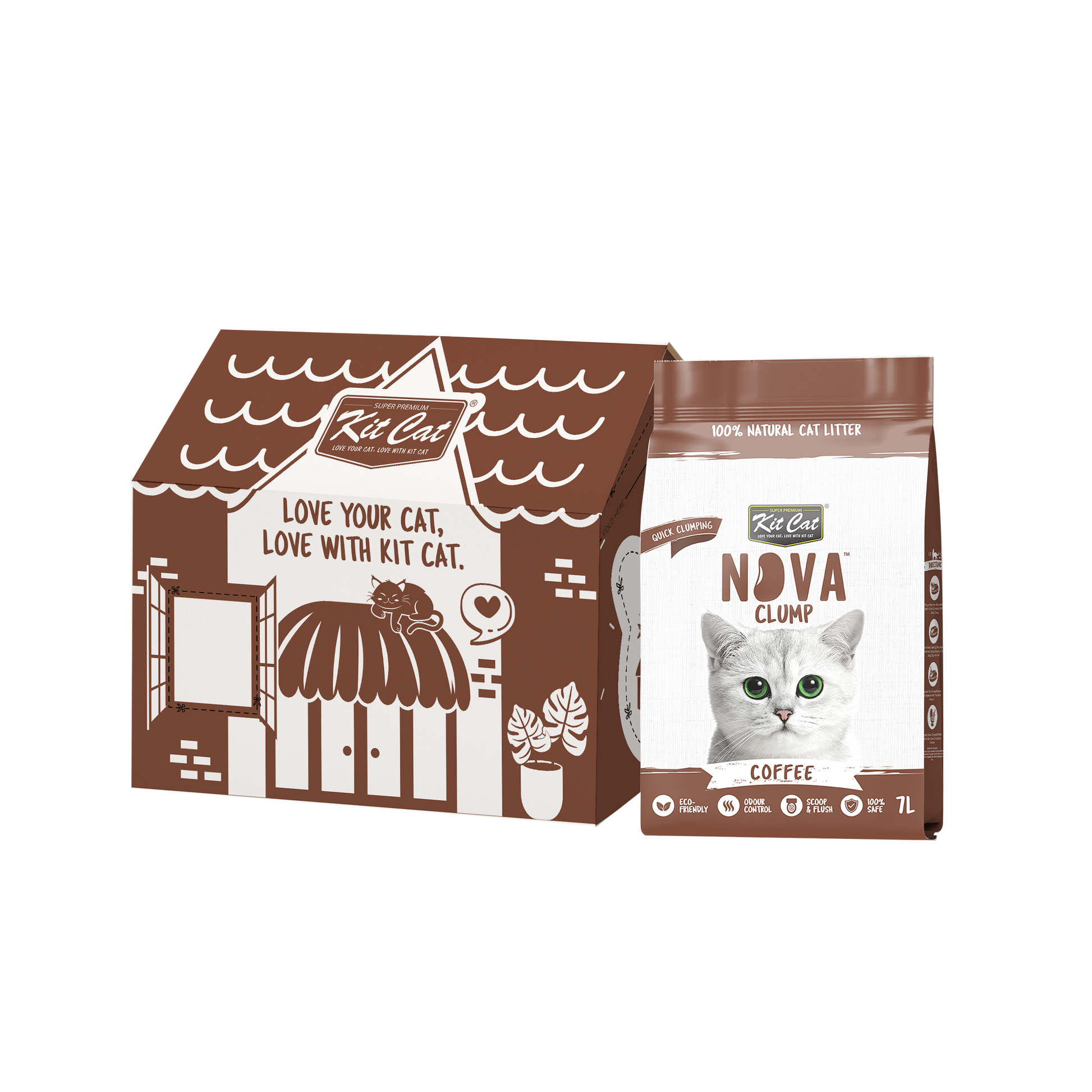 Eco SoyaClump Cat Litter Kit - Coffee 7 L Cat litter