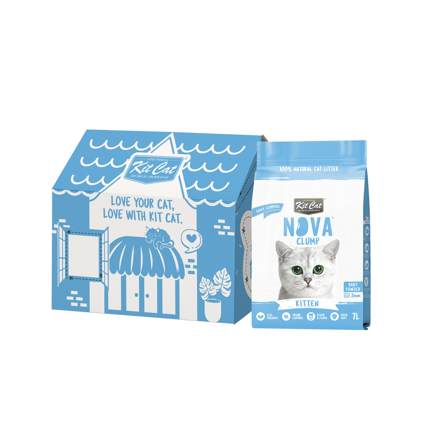 Eco SoyaClump Cat Litter Kit - Kitten Baby Powder 7 L Cat litter