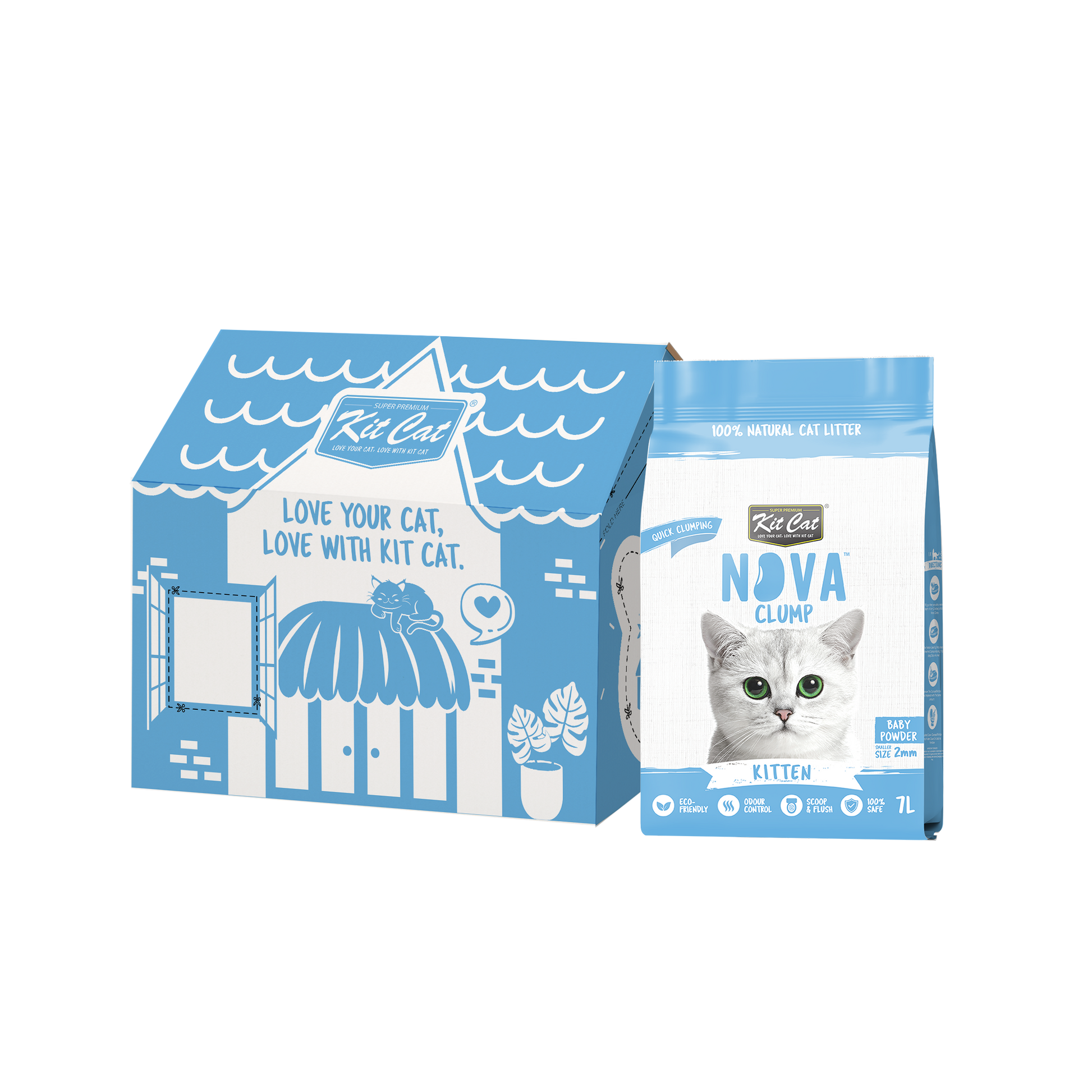 Eco SoyaClump Cat Litter Kit - Kitten Baby Powder 7 L Cat litter