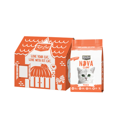 Kit Cat Eco SoyaClump Cat Litter - Peach 7 L Cat litter
