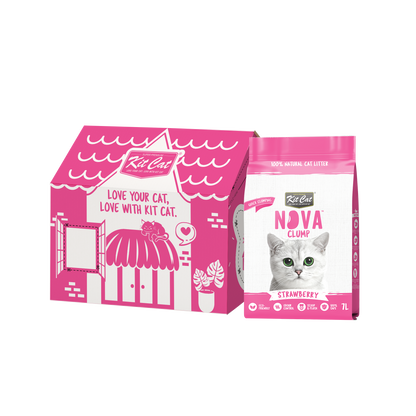 Cat Litter Kit Eco SoyaClump - Strawberry 7 L Cat Litter