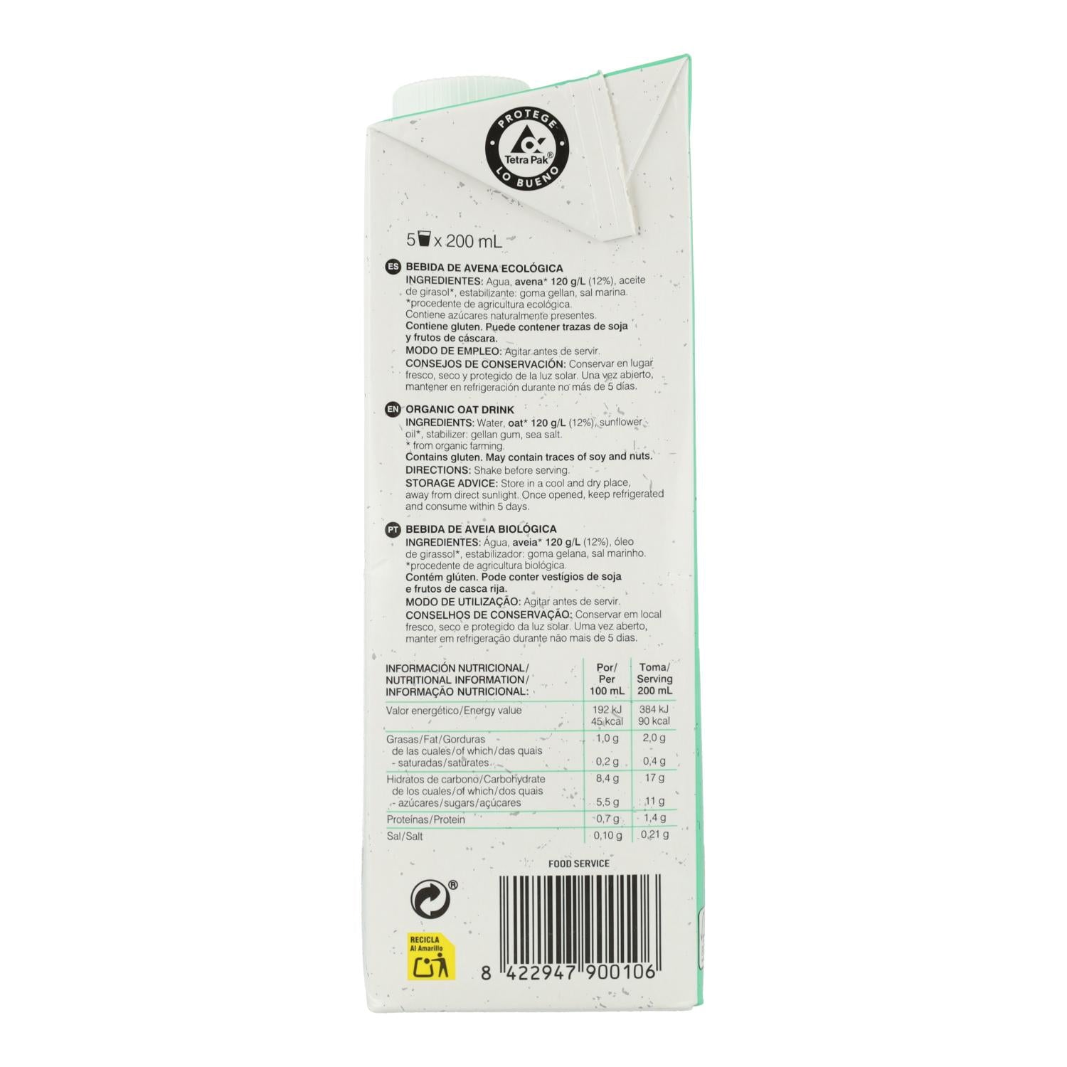 Bebida de Avena Soria Natural 1 L