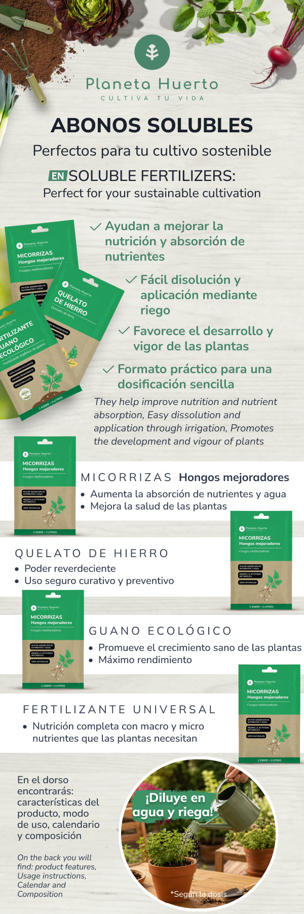 Planeta Huerto Universal Fertiliser Sachet for 5 L