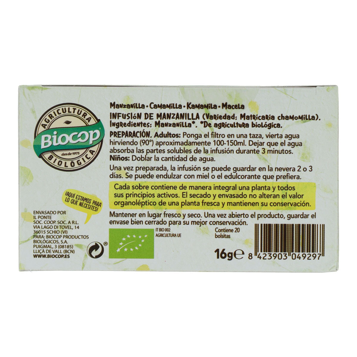Biocop Chamomile Tea 20 Tea Bags