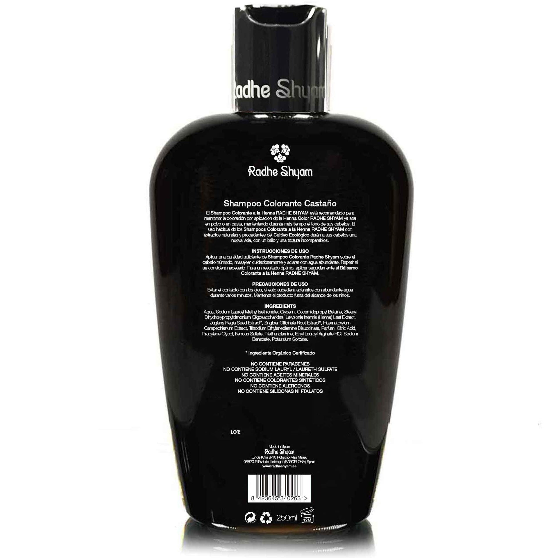 Shampoo colorante Castaño Henna Radhe Shyam 250 ml
