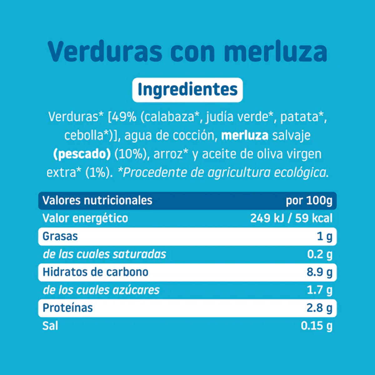 Pack 3x Tarrito BIO verduras y merluza +6 meses Smileat 230g