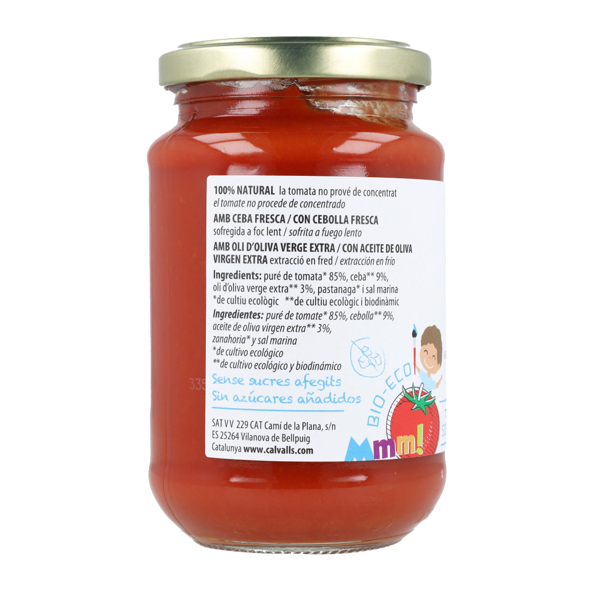 Cal Valls Organic Fried Tomato Sauce with no added sugar 350 g