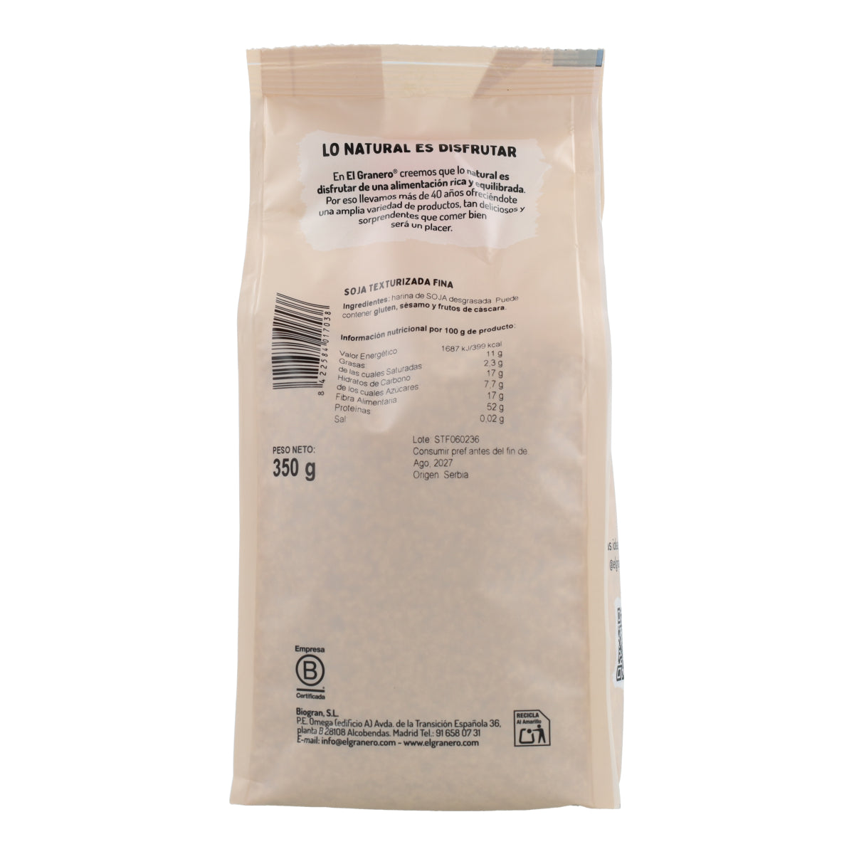 El Granero Fine Textured Soy 350 g