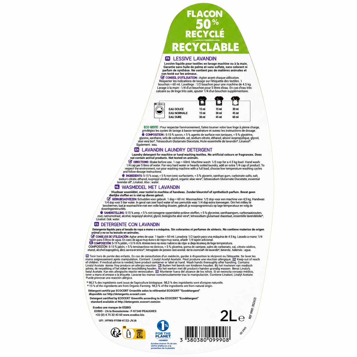 Ecodoo Lavandin Liquid Detergent 2 L