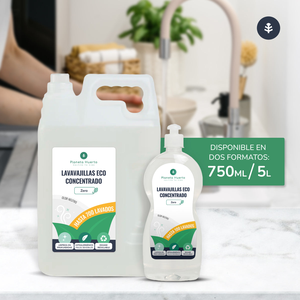 Lavavajillas Manual Hipoalergénico Sin perfume Eco Planeta Huerto 5l