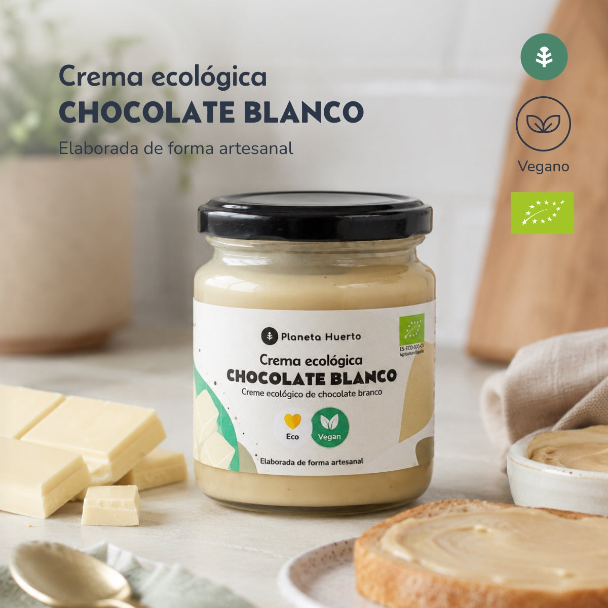 Vegan white chocolate cream ECO Planeta Huerto 230 g