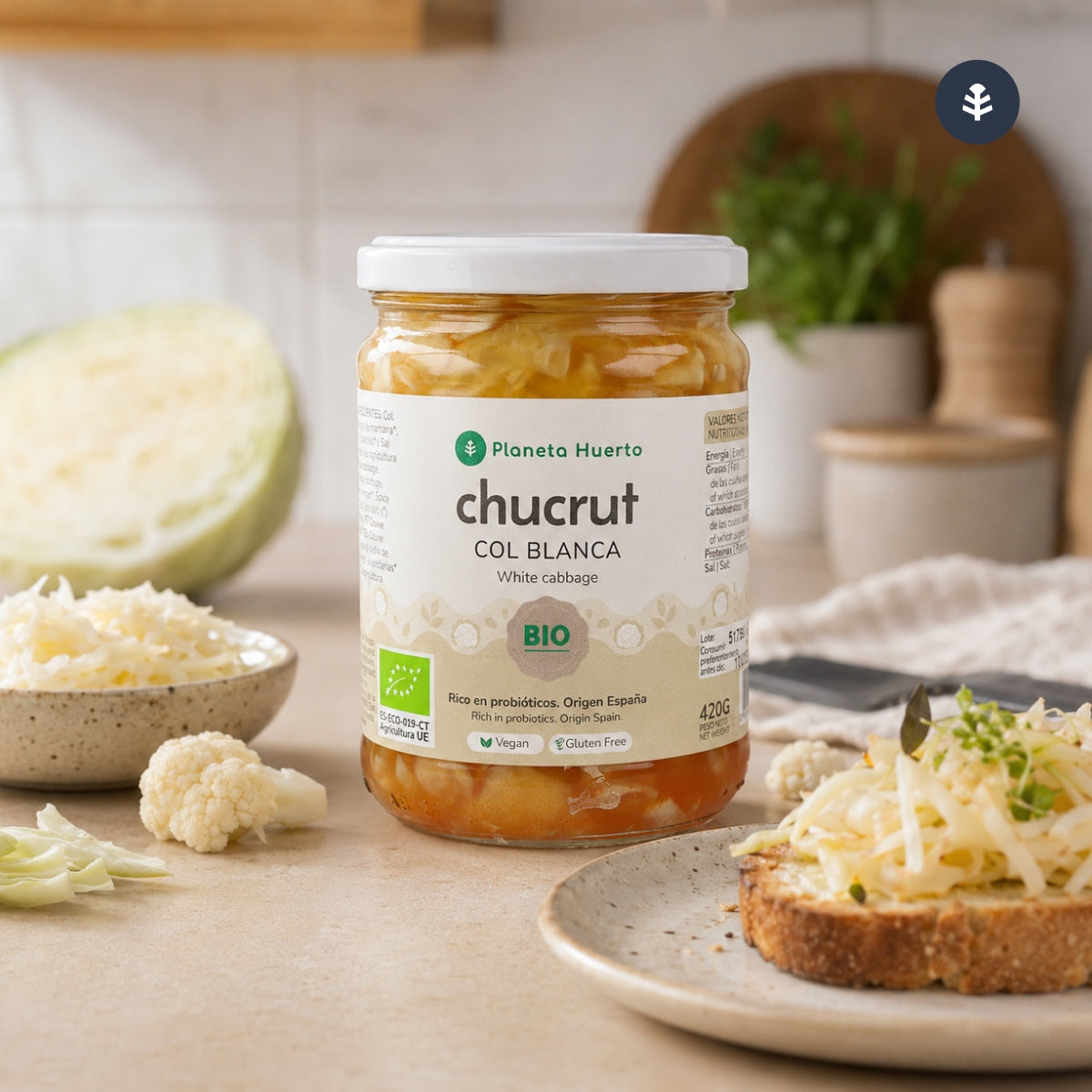 Sauerkraut White Cabbage ECO Planeta Huerto 420 g