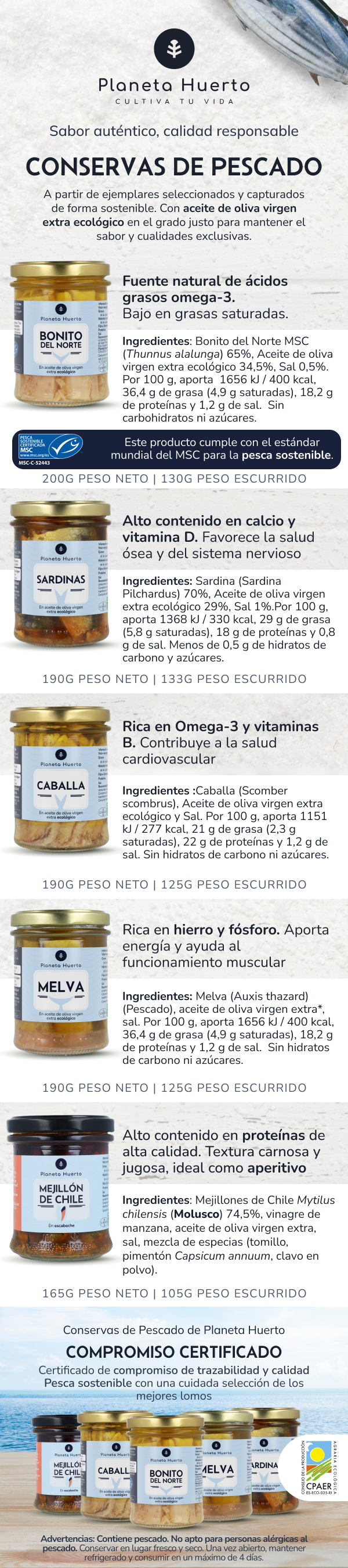 Mackerel in olive oil ECO Planeta Huerto 190 g