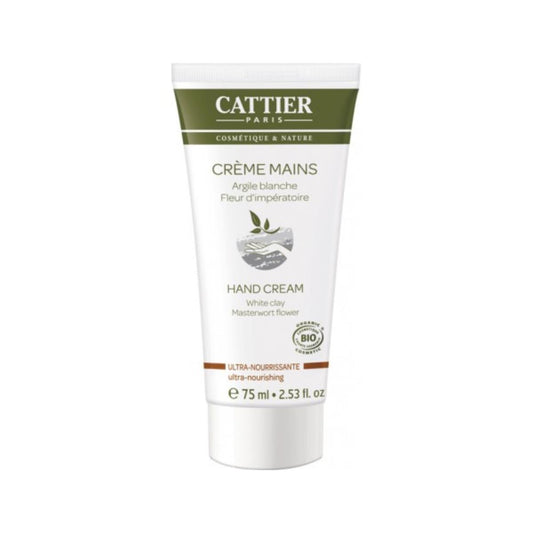 Crema de manos ultra nutritiva con arcilla blanca Cattier 75 ml