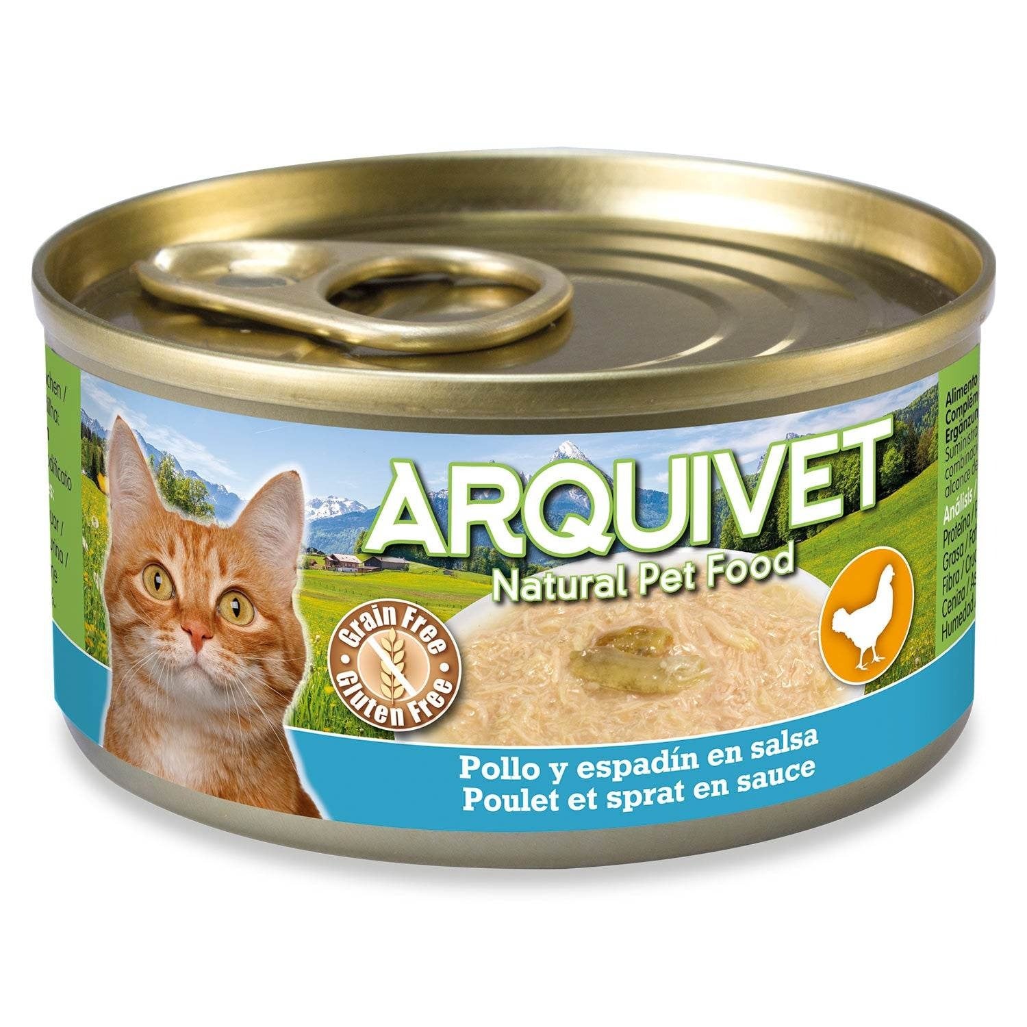 Pollo y espadín en salsa Arquivet 80 g Comida húmeda para gatos