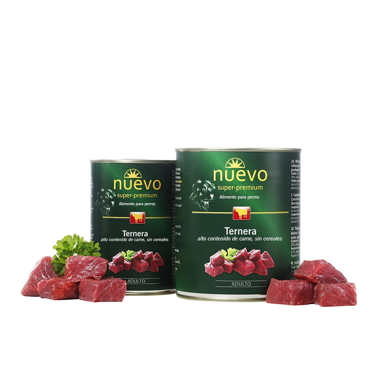 Nuevo Lata Perro adulto Ternera 400 g
