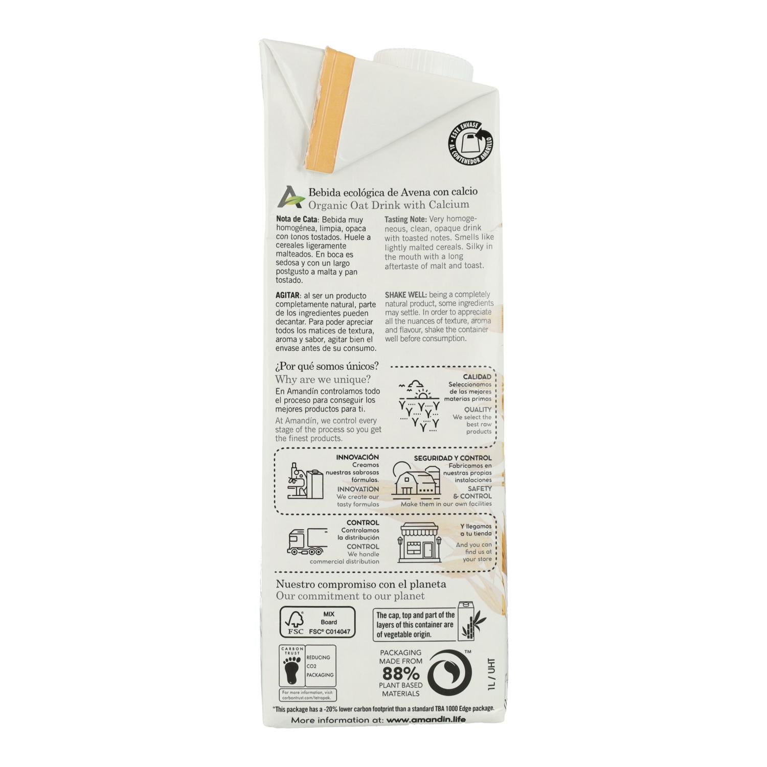 Bebida de Avena Amandin 1L Bio 1 L