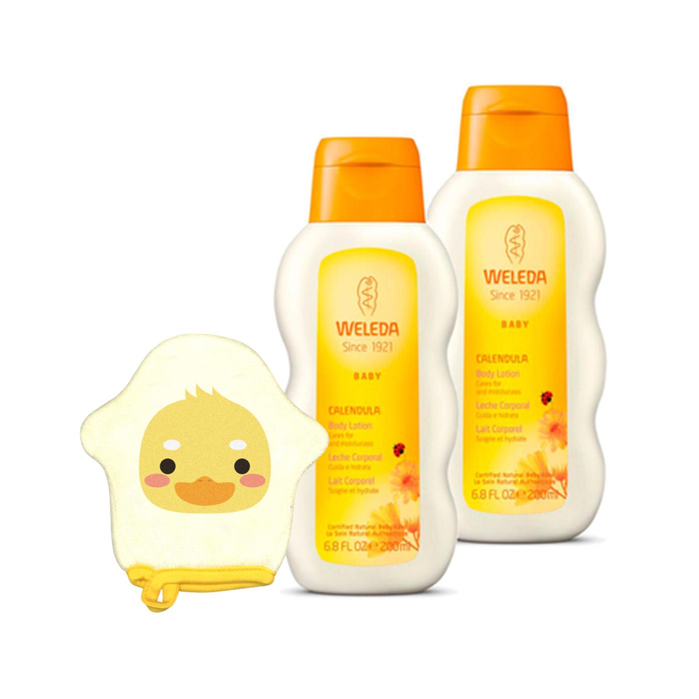 Pack Promo 2uds Leche Corporal de Caléndula para bebé Weleda, 200ml