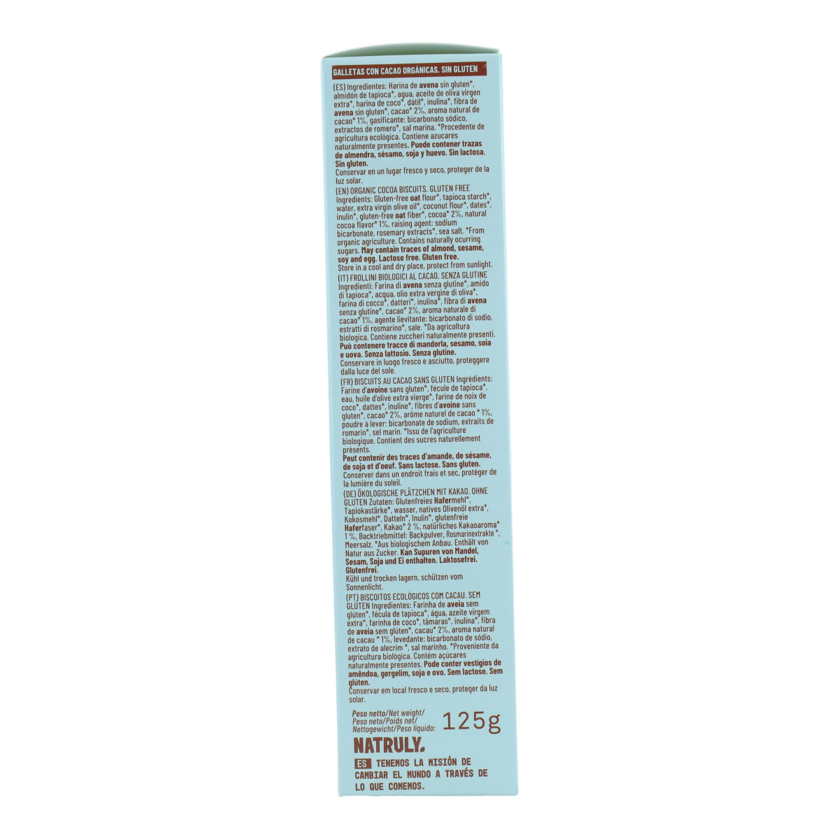 Natruly Organic Cocoa Flavour Cookies 125 g