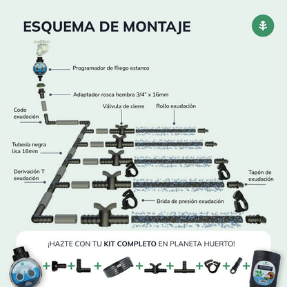Tubería de Riego por Exudación en Rollo Agro Planeta Huerto 100 m