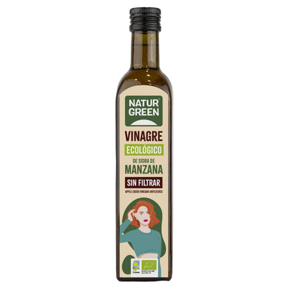 Pack 6x Vinagre de Sidra de Manzana Bio sin filtrar NaturGreen 500 ml
