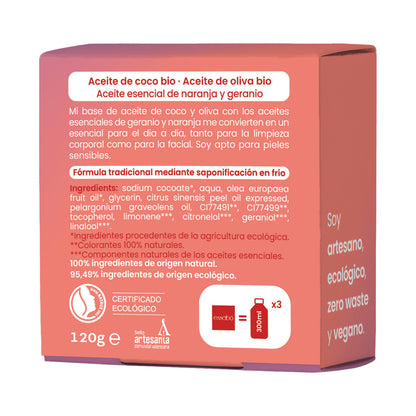 Jabón Sólido Ecológico Esencial Geranio ESSABÓ 120 g