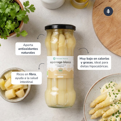 Planeta Huerto Organic Thick White Asparagus 340 g