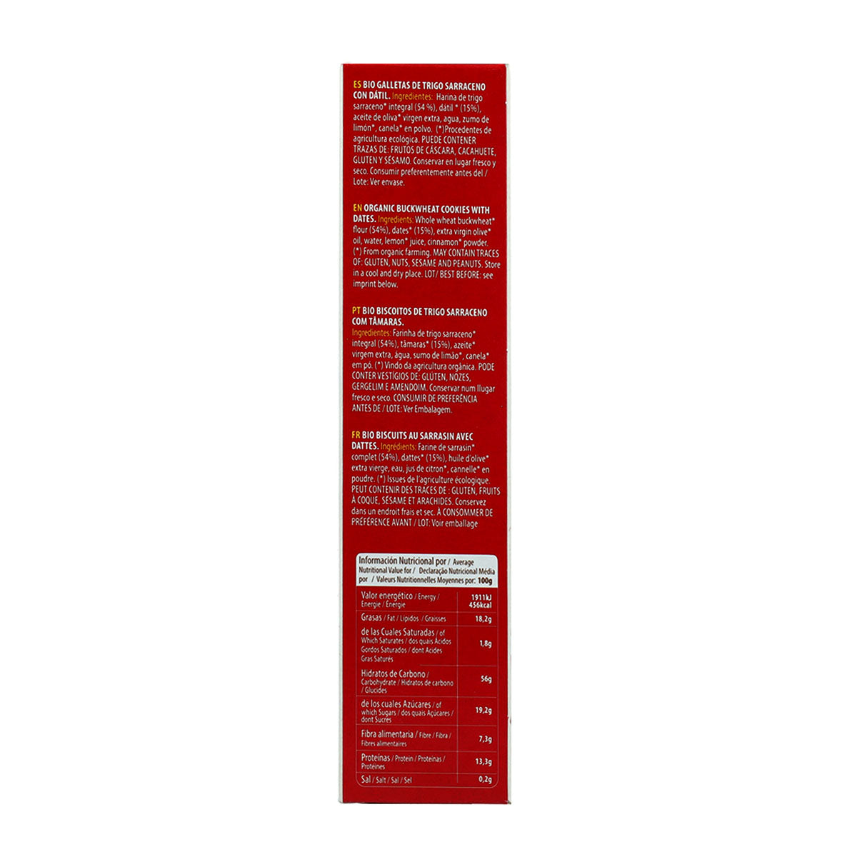 Whole Buckwheat Biscuits Sweetened with Organic Dates Sol Natural 170 g