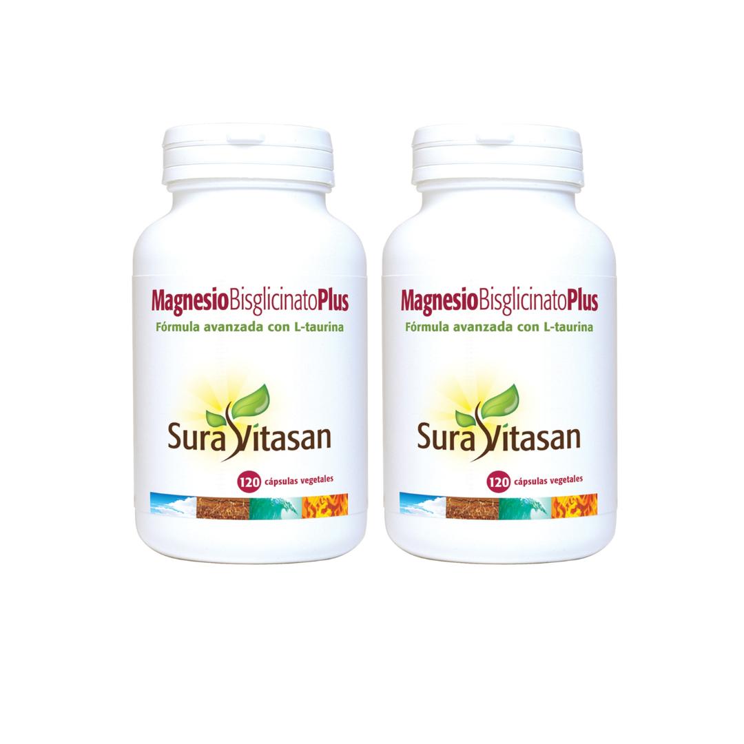 Pack 2x Magnesio Bisglicinato Plus 120 cápsulas Sura Vitasan