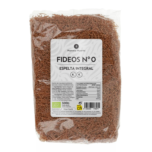 Wholemeal spelt noodles nº0 ECO Planeta Huerto 500gr