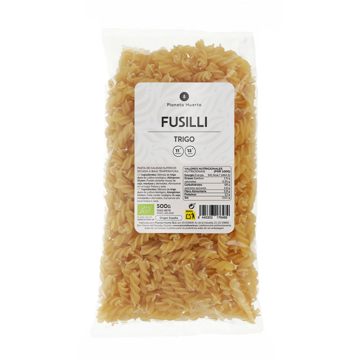 Fussilli of wheat ECO Planeta Huerto 500gr