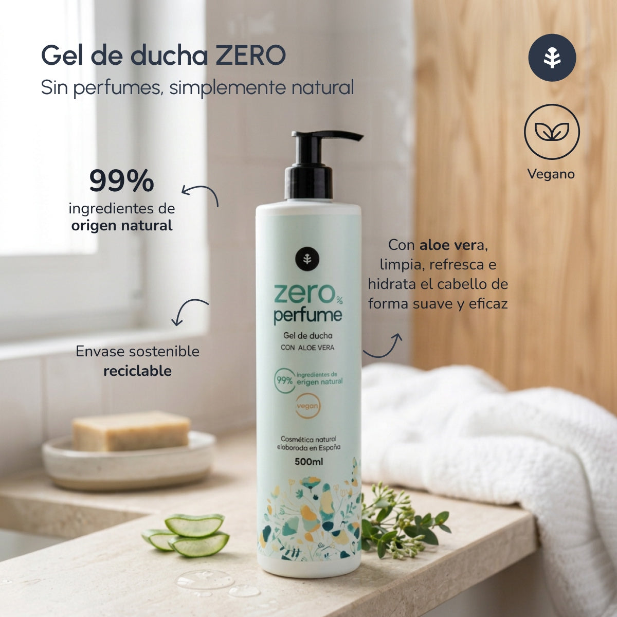 Aloe Vera Unscented Shower Gel Planet Orchard 500 ml