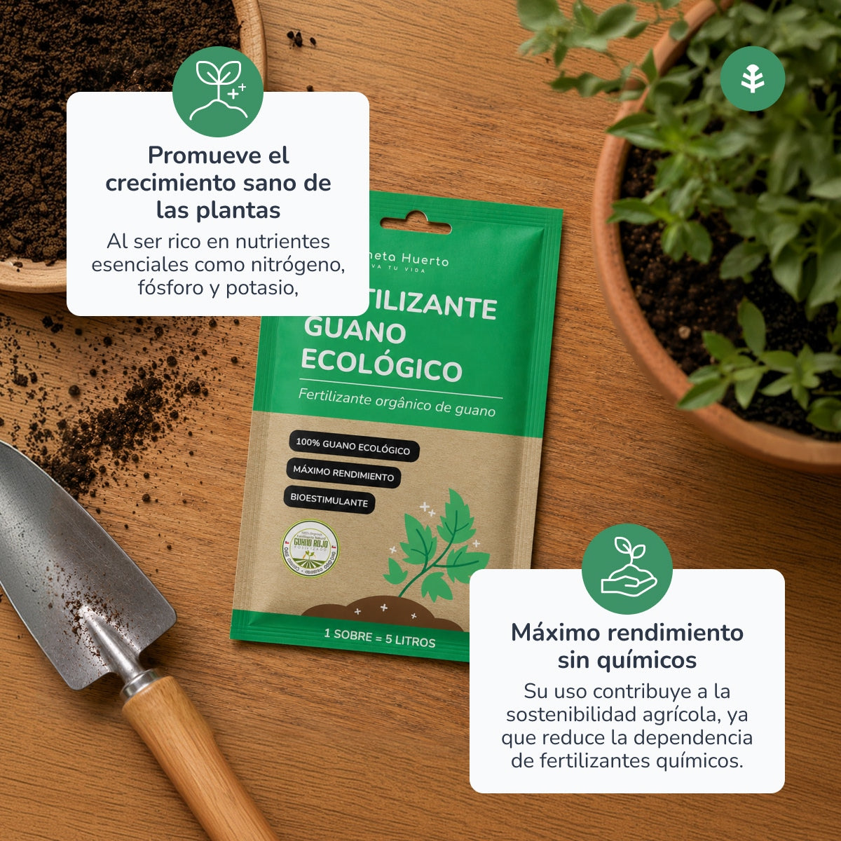 Planeta Huerto Eco Guano Fertiliser Sachet for 5 L
