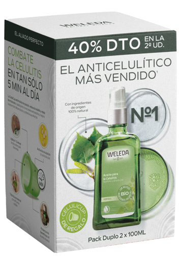 Double Pack Birch Anti-Cellulite Oil 2x100 ml + FREE Gift Celulicup Weleda