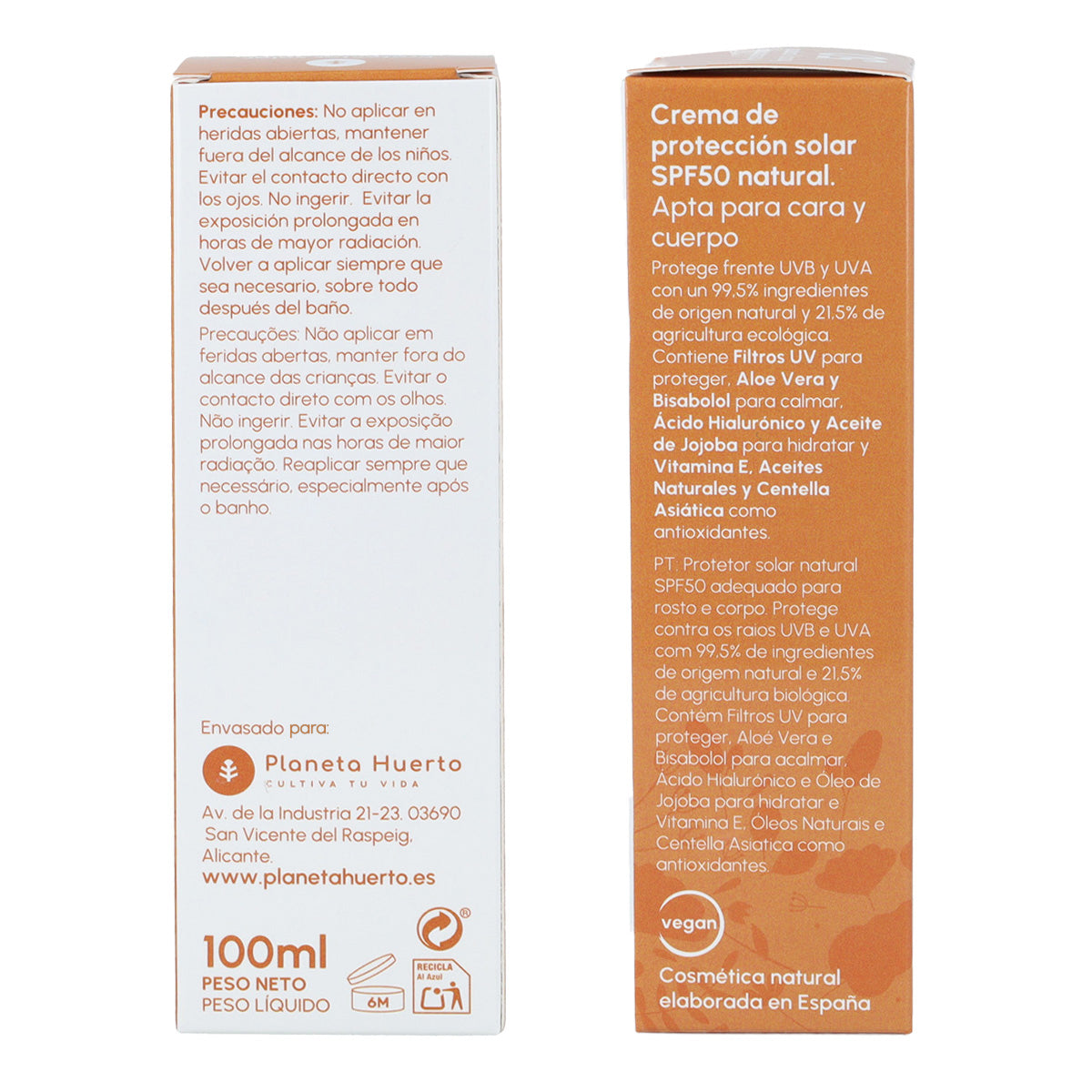 Planeta Huerto 100% mineral SPF50 sunscreen cream 100 ml