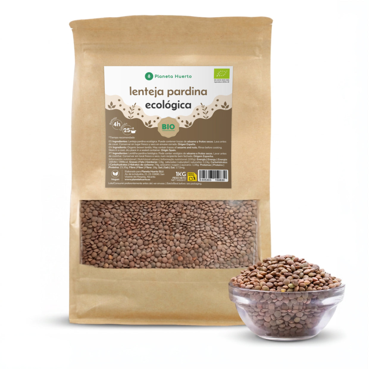 Pardina lentils ECO Planeta Huerto 1kg