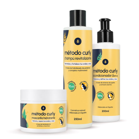 Curly Method Pack: shampoo, mask and leave in Planeta Huerto