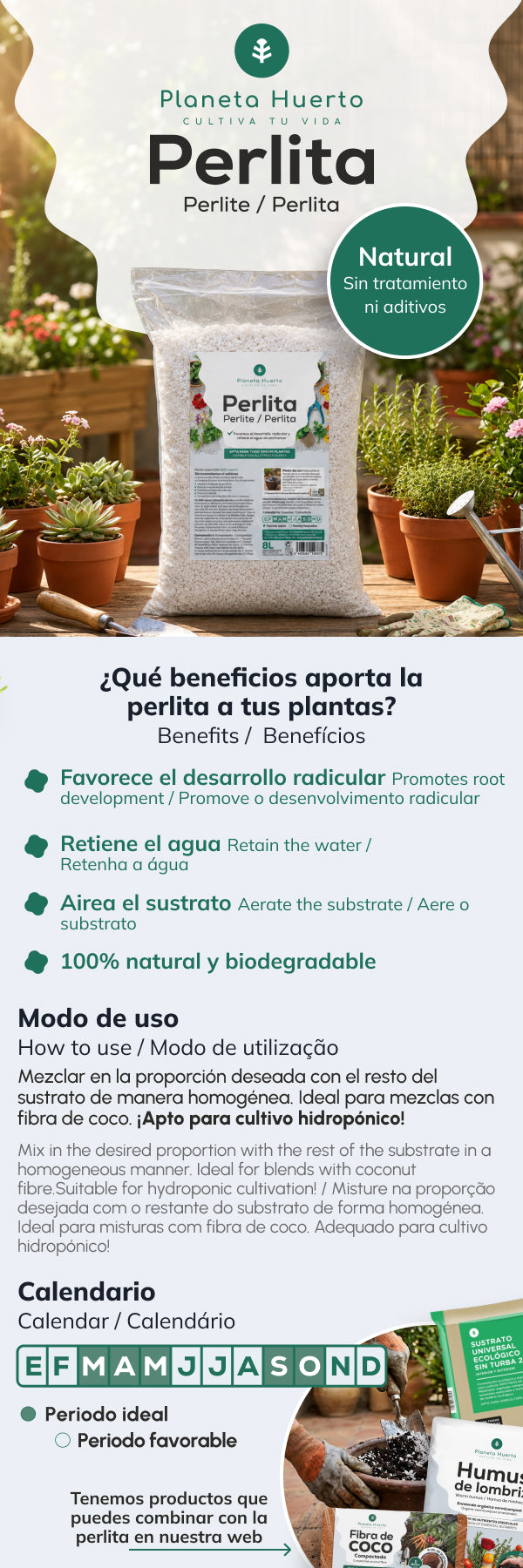 Pack 2xPerlite Planeta Huerto 8 Litres