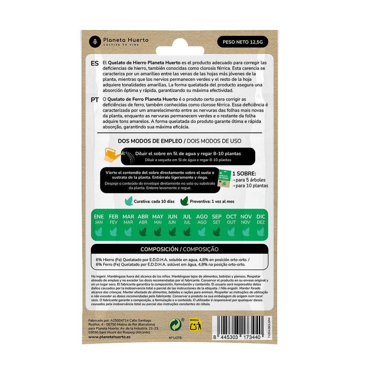 Planeta Huerto Iron Chelate Sachet for 5 L